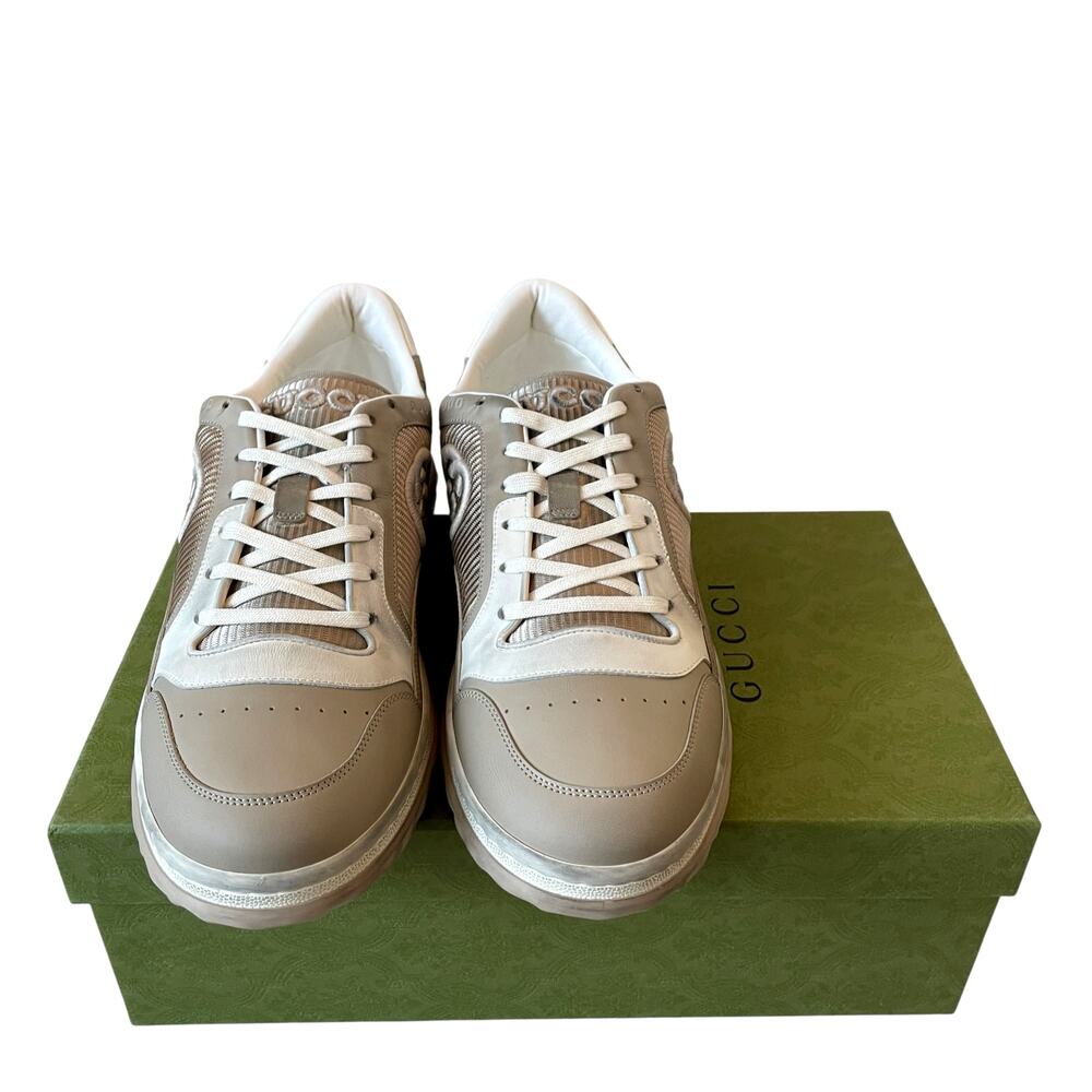Gucci Men's Mac80 GG Low Top Sneaker Taupe & Off White 778301 Size 11.5 US 12 - Picture 5 of 16